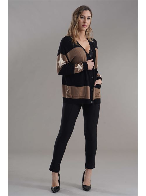 Cardigan con stampa Try Me | 5035BLACK/MOU